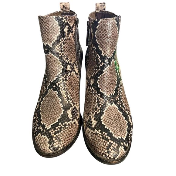 Blondo Boots Womens Size 7.5 Brown Snake Print Waterproof Ankle Booties Zip - Picture 4 of 11